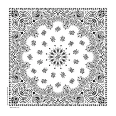 Bandana White Western Design Bandana White Western Design