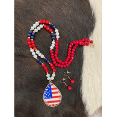 Parure collana + orecchini bandiera USA