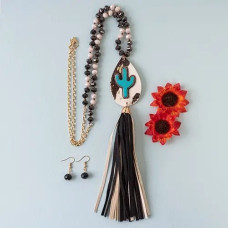 Parure collana + Orecchini Cactus Animalier