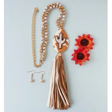 Parure collana + Orecchini Cactus Animalier