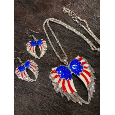 Parure collana e orecchini USA Wings