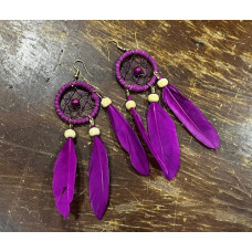 Orecchini piume dreamcatcher violet