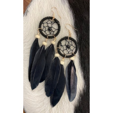 Orecchini piume dreamcatcher black