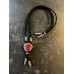 Collana regolabile intrecciata in alcantara Black with Red Heart