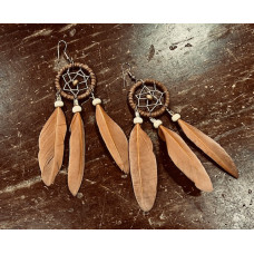 Orecchini piume dreamcatcher brown