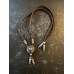 Collana regolabile intrecciata in alcantara Brown with Silver Heart