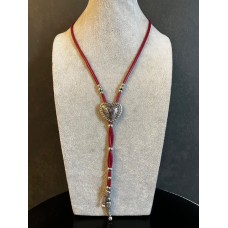Collana Bolo Red with Heart Concho Collana Bolo Red with Heart Concho