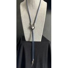 Collana Bolo Blue with White Heart