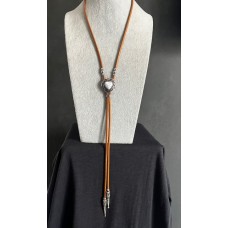 Collana Bolo Brown with White Heart