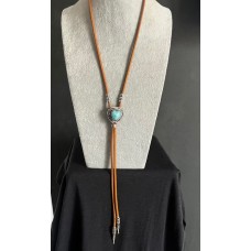 Collana Bolo Brown with Turquoise Heart