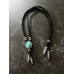 Collana regolabile in alcantara Black with Turquoise Stone