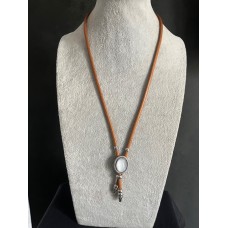 Collana Bolo Brown with White Stone