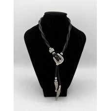 Girocollo con fibbietta - intreccio a mano Black