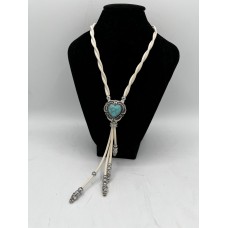 Collana / Bolo white with Turquoise Heart Buckle 