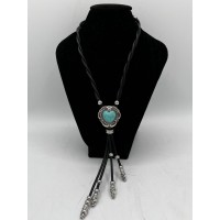 Collana / Bolo black with Turquoise Heart Buckle 