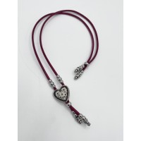 Collana Regolabile Burgundy Heart