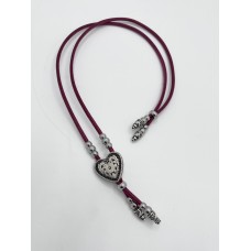 Collana Regolabile Burgundy Heart