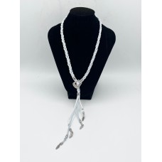 Collana/girocollo con fibbietta - intreccio a mano White Azur