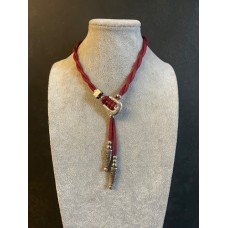 Girocollo intrecciato con fibbietta Red