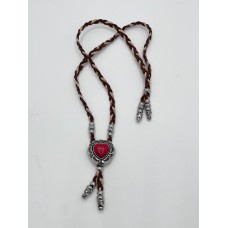 Collana Regolabile Brown with Heart Red Collana Regolabile Brown with Heart Red