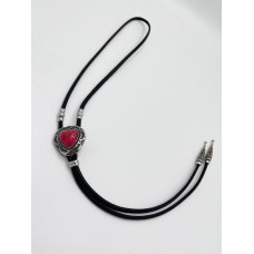 Collana Regolabile Black with Heart Red mod2