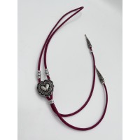 Collana Regolabile Burgundy with Heart Silver Collana Regolabile Burgundy with Heart Silver
