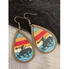 Orecchini rodeo in legno