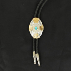 Bolo Silver Gold Turquoise Stone Bolo Silver Gold Turquoise Stone