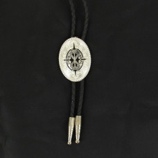 Bolo Silver and Black Concho