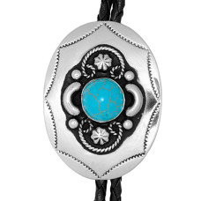 Bolo German Silver Turquoise Stone