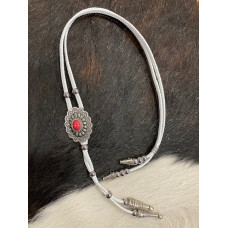 Collana bolo white red stone
