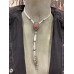 Collana bolo white red stone