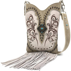 Borsetta Western Messenger Floral Beige