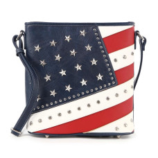 Borsa Patriot American Flag Shoulder Bag in Ecopelle Borsa Patriot American Flag Shoulder Bag in Ecopelle
