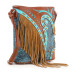 Borsa Western Fashion Turquoise Shoulder Bag in Ecopelle