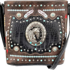 Borsa in Ecopelle Horse Feathers Black Brown Borsa in Ecopelle Horse Feathers Black Brown