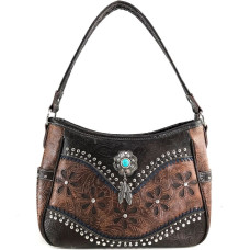 Borsa in Ecopelle Brown Concho Feather Borsa in Ecopelle Brown Concho Feather