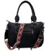 Borsa in Ecopelle Black Fringes