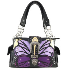 Borsa in Ecopelle Buckle Purple Butterfly Borsa in Ecopelle Buckle Purple Butterfly