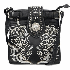Borsa Western in Ecopelle Floral Black Borsa Western in Ecopelle Floral Black