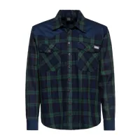 Camicia western King Kerosin blu navy