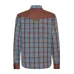 Camicia western King Kerosin blu brown