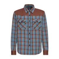 Camicia western King Kerosin blu brown