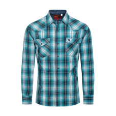 Camicia Rodeo Clothing Turquoise Checked Camicia Rodeo Clothing Turquoise Checked