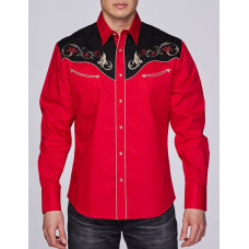 Camicia Rodeo Clothing Black On Red Camicia Rodeo Clothing Black On Red