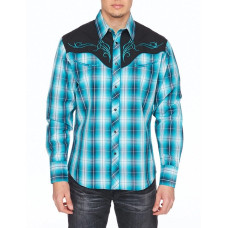 Camicia Rodeo Clothing Turquoise Checked Camicia Rodeo Clothing Turquoise Checked