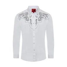 Camicia Rodeo Clothing White Brilliant Design PS500D-1012 Camicia Rodeo Clothing White Brilliant Design PS500D-1012