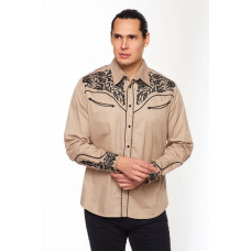 Camicia Rodeo Clothing Sand Black Emboidered Camicia Rodeo Clothing Sand Black Emboidered