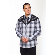 Camicia Rodeo Clothing Flames Black White Checked Camicia Rodeo Clothing Flames Black White Checked