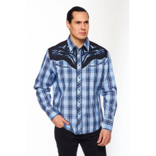 Camicia Rodeo Clothing Flames Blue Checked Camicia Rodeo Clothing Flames Blue Checked